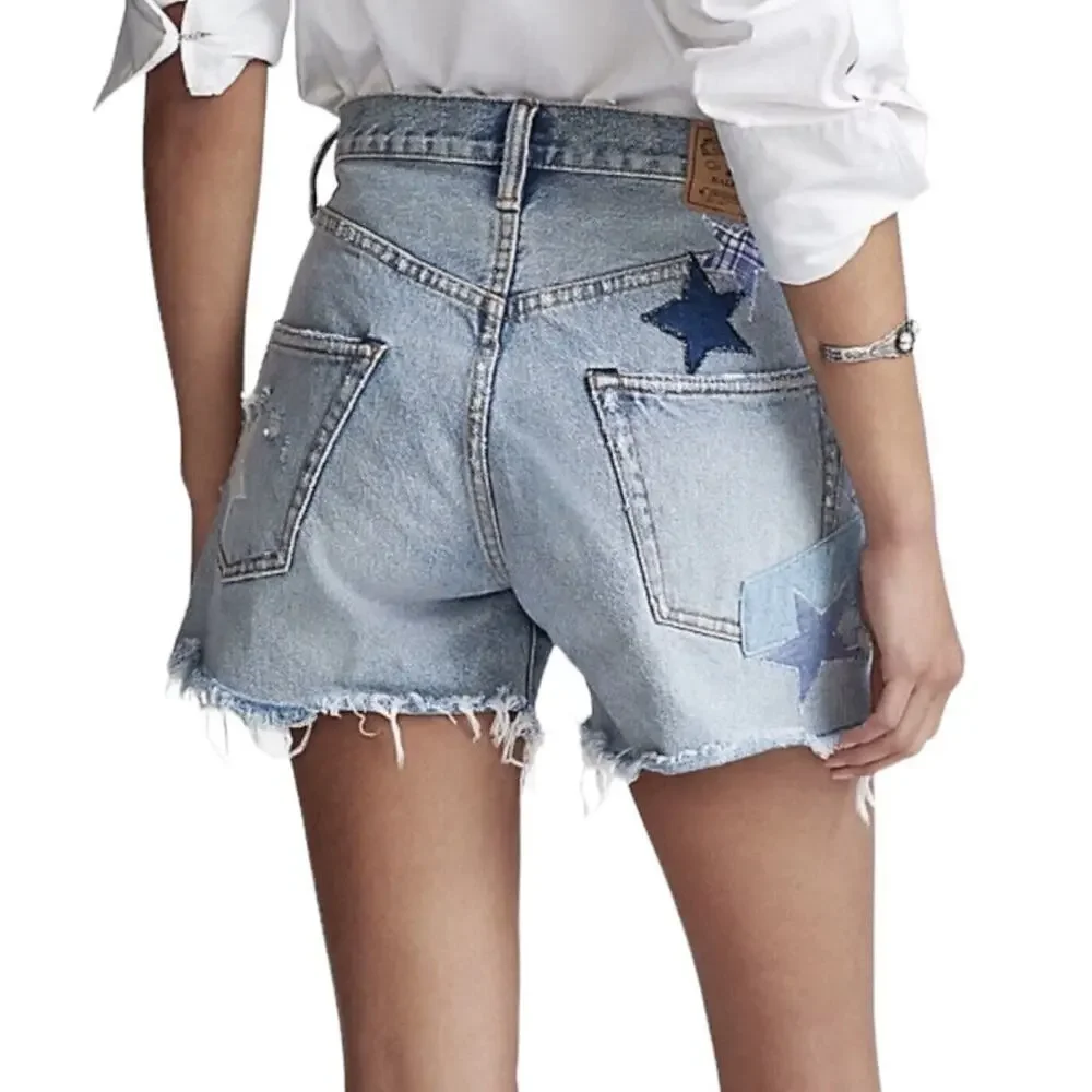 Polo Ralph Lauren Sprighton Boyfriend Patchwork Shorts Womens Size 30 NWT $198 - Picture 4 of 15